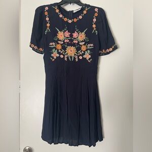 Embroidered Navy dress
